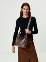celestina Hobo Bags for Women, Ultra Soft Foldable Vegan Leather Shoulder Handbag, Stylish Slouchy Tote Purses - Image 2