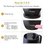 Nextmug - Temperature-Controlled, Self-Heating Coffee Mug (Black - 14 oz.) - Image 2