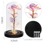 Childom Valentines Day Rose Gifts for Her,Birthday Gifts for Women Mom Mothers Day,Flowers for Delivery Prime,Colorful Light Up Rose in A Glass Dome,Anniversary Valentines Roses Gift for Wife Daughter - Image 4