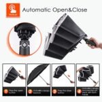 Bodyguard Inverted Umbrella - Large Windproof for Rain & Sun, Compact Reverse With Reflective Stripe, Teflon-Coated for Women Men, Travel Folding With Cover Bag - Image 3