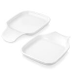 MALACASA Plates and Bowls Sets, 12 Pieces Modern Porcelain Dinnerware Set for 4 White Kitchen Dinner Dining Ware Set wtih Black Rim Ceramic Dishware Dishes Microwave and Dishwasher Safe, Series LUNA - Image 2