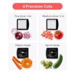 Fullstar The Original Pro Chopper - Vegetable Chopper and Spiralizer, Food Chopper with Container, Fruit Slicer, Kitchen Gadgets & Gifts, Home Essentials (4 in 1, White) - Image 6