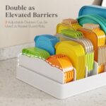 Lifewit Kitchen Cabinet Organizer for Food Contanier Lid, Lid Holder with 6 Adjustable Dividers & 7 Sections for Pantry Organizers and Storage, Home Drawer Organization, Large, 13" x 10" - Image 7
