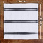 Sticky Toffee Cotton Dishcloths Set of 8 – Gray and White Kitchen Towels 12x12 in, Reusable and Absorbent Tea Towels for Cleaning or Drying, Oeko-Tex Cotton